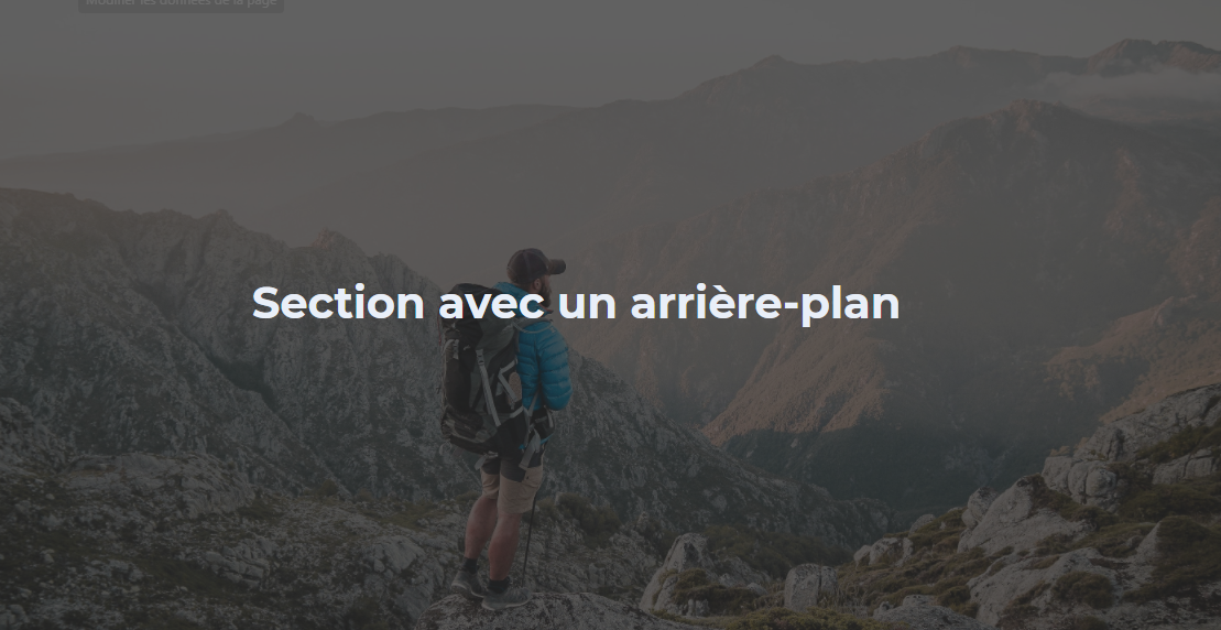 Ajout d'une image d'arrière-plan à une section