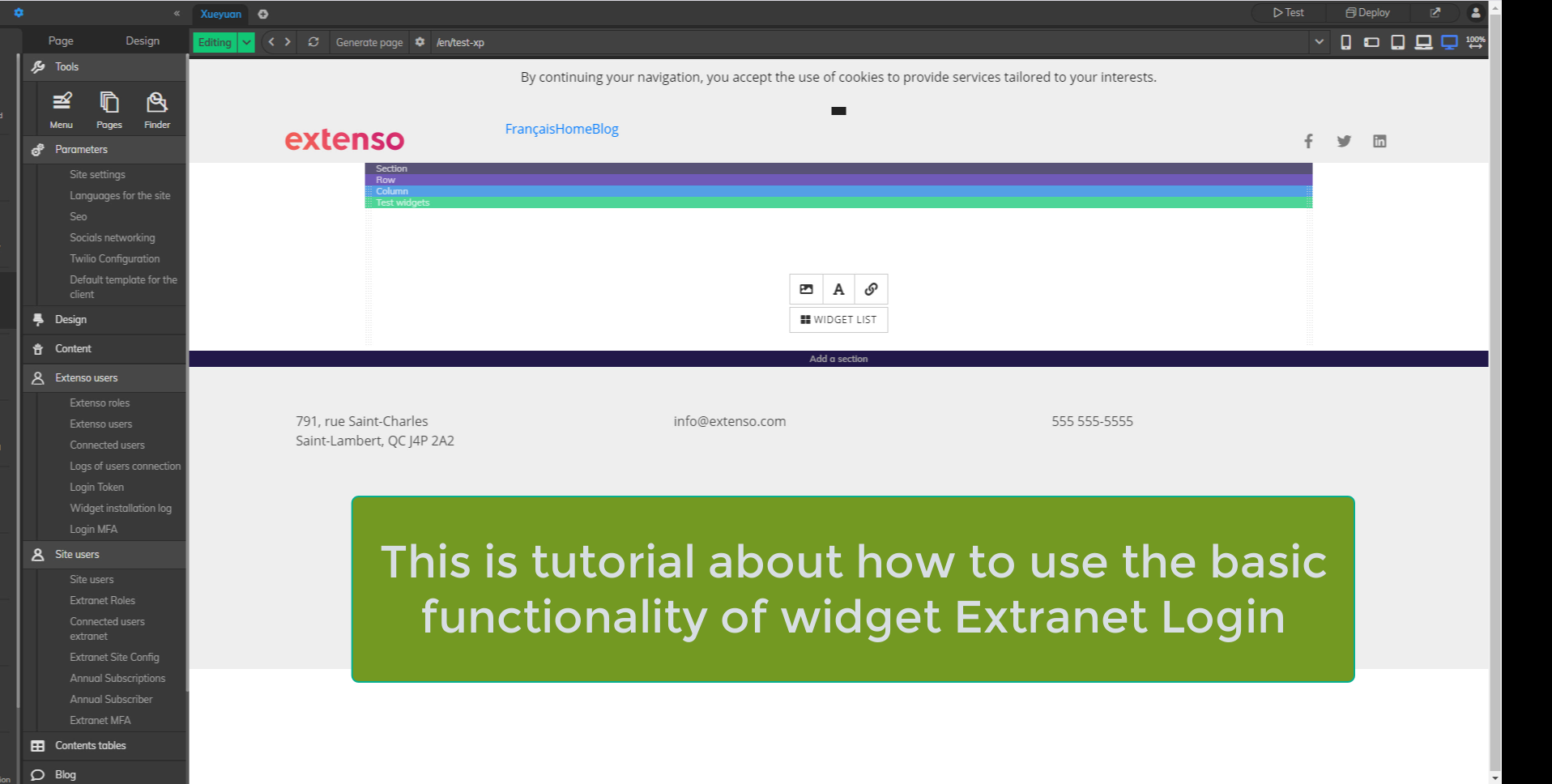 Composante connexion extranet